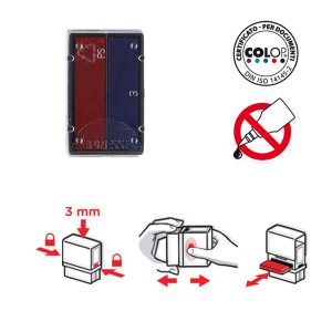 Tampone di ricambio E/10/2 - rosso/blu - Colop - immagine 1