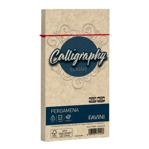 Busta Calligraphy Pergamena - 110 x 220 mm - 90 gr - nocciola 04 - Favini - conf. 25 pezzi - immagine 1