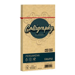 Busta Calligraphy pergamena - 110 x 220 mm - 90 gr - oro 03 - Favini - conf. 25 pezzi - immagine 1