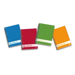 Blocco spiralato Quablock Original - 22x29,7mm - 1 rigo - 120 fogli - 80gr - 4 fori - Pigna - immagine 1