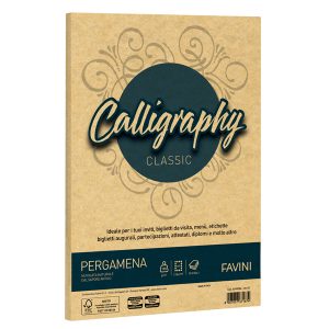 Carta Calligraphy pergamena - A4 - 190 gr - oro 03 - Favini - conf. 50 fogli - immagine 1