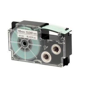 Nastro - 18 mm x 8 mt - nero/trasparente - Casio - immagine 1