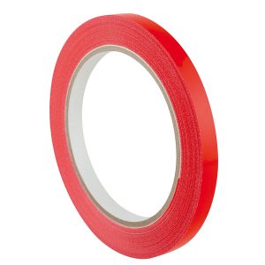 Nastro adesivo 350 - 9 mm - PVC - rosso - Eurocel - rotolo da 66 m - immagine 1