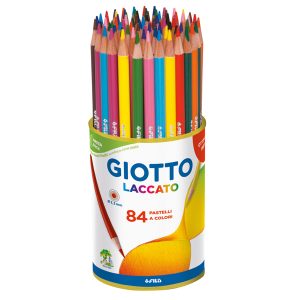 Pastelli - laccato - diametro mina 3,80 mm - colori assortiti - Giotto - barattolo 84 pezzi - immagine 1