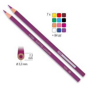 Pastelli - laccato - diametro mina 3,80 mm - colori assortiti - Giotto - barattolo 84 pezzi - immagine 2