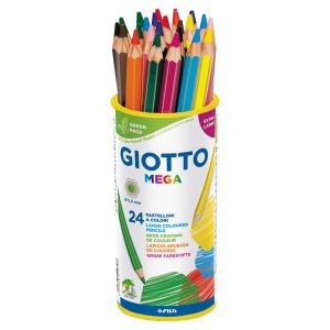 Pastelli colorati Mega - esagonale - diametro mina 5,5 mm - colori assortiti - Giotto - conf. 24 pezzi - immagine 1