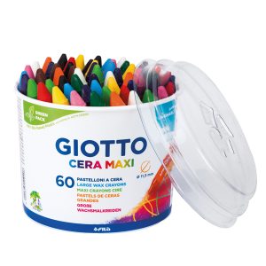 Pastelli cera maxi - lunghezza 100mm Ø11,50mm - Giotto - barattolo 60 pastelli - immagine 1