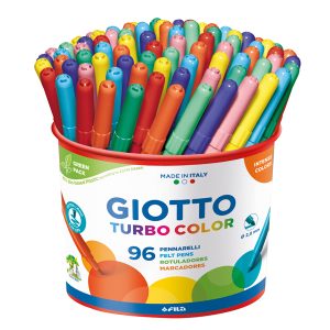 Pennarelli Turbo Color - punta ø2,8mm - colori assortiti - Giotto - barattolo 96 pezzi - immagine 1