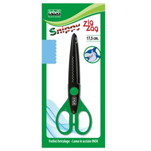 Forbice Snippy Zig Zag - 17 cm - lama acciaio - colori assortiti - Lebez - immagine 1