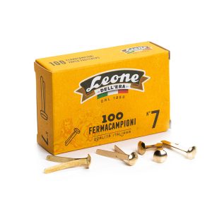 Fermacampioni ottonati - n. 7 - 3,1 cm - Leone - conf. 100 pezzi - immagine 1