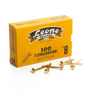 Fermacampioni ottonati - n. 8 - 3,8 cm - Leone - conf. 100 pezzi - immagine 1