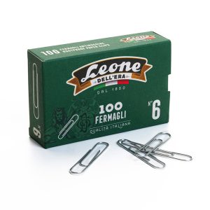 Fermagli zincati - n. 6 - 5,8 cm - Leone - conf. 100 pezzi - immagine 1