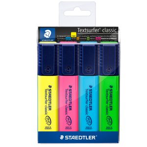 Evidenziatore Textsurfer Classic  - punta a scalpello - tratto da 1,0-5,0mm - astuccio 4 colori - Staedtler - immagine 1