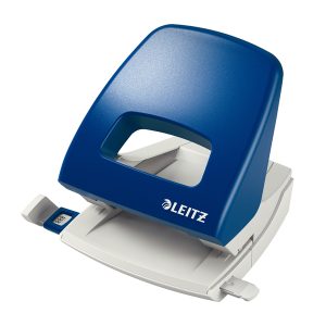 Perforatore Metal Rim 5005 - passo 8 cm - max 25 fogli - 2 fori - blu - Leitz - immagine 1