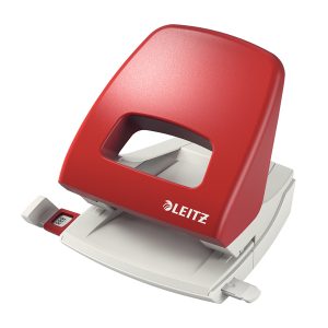 Perforatore Metal Rim 5005 - passo 8 cm - max 25 fogli - 2 fori - rosso - Leitz - immagine 1