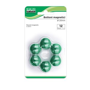 Bottoni magnetici - diametro 2 cm - verde - Lebez - blister 12 pezzi - immagine 1