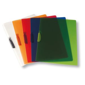 Cartellina con molla Clipper - 22x30 cm - trasparente arancio - Fellowes - immagine 1