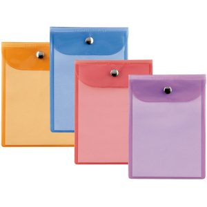 Busta con bottone Press 4 Color - PVC - 12x15,5 cm - colori assortiti - Sei Rota - immagine 1