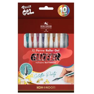 Roller gel colorati - colori glitter - Koh I Noor - astuccio 10 roller - immagine 1