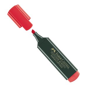 Evidenziatore Textliner 48 -  punta di 3 differenti larghezze: 5,0-3,0-1,0mm - rosso - Faber Castell - immagine 1