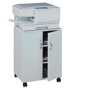 Mobiletto Multifunzione 74/53 - con ante alte e ruote - 4 ripiani - 52,8 x 40 x 73,7 cm - grigio - Durable - immagine 2