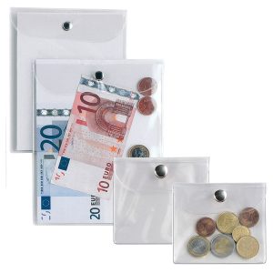 Busta con bottone Press 2E - PVC - 9,5x12 cm - trasparente - Sei Rota - immagine 1
