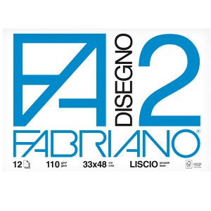Blocco F2 - 33x48mm - 12 fogli - 110gr - liscio - collato - Fabriano - immagine 1