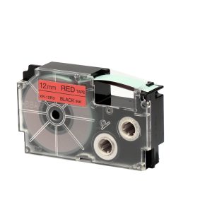 Nastro - 12 mm x 8 mt - nero/rosso - Casio - immagine 1