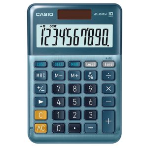 Calcolatrice da tavolo MS-100EM - 10 cifre - blu - Casio - immagine 1
