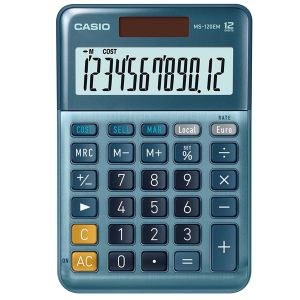 Calcolatrice da tavolo MS-120EM - 12 cifre - blu - Casio - immagine 1