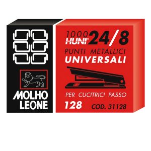 Punti 128 - 24/8 - metallo - Molho Leone - conf. 1000 pezzi - immagine 1