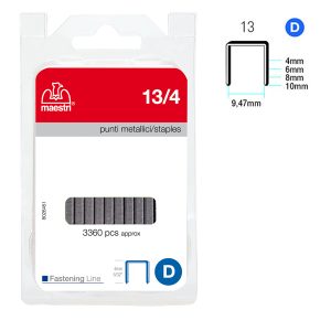 Punti zincati - 13/4 - 4 mm - metallo - Romeo Maestri - conf. 3360 pezzi - immagine 1