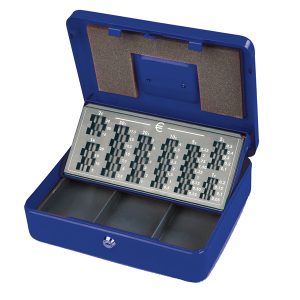 Cassetta portavalori Europa - 30 x 24 x 9 cm - blu - Metalplus - immagine 1