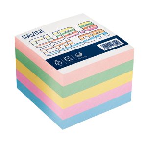 Foglietti Cubo - mix colori soft - 95 x 95mm - 80gr - 750 fogli - Favini - immagine 1