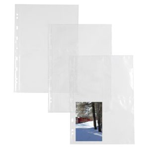 Buste forate Atla FT porta foto e cartoline - 4 spazi 13x18 cm - trasparente - Sei Rota - conf. 10 pezzi - immagine 1