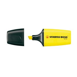 Evidenziatore Boss Mini - punta scalpello - tratto 2 - 5 mm - giallo 24 - Stabilo - immagine 1