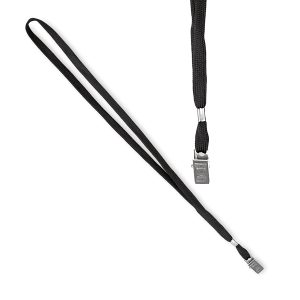 Cordoncino per portabadge - 49 x 1 cm - nero - Lebez - conf. 100 pezzi - immagine 1