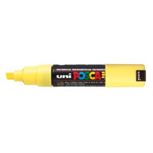 Marcatore a base d'acqua Uni Posca PC8K - punta large a scalpello 8,0mm - giallo  - Uni Mitsubishi - immagine 1
