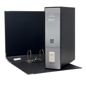 Registratore Dox 1 - dorso 8 cm - commerciale 23x29,7 cm - grigio chiaro - Esselte Dox - immagine 1