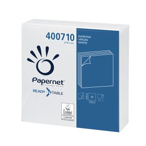 Tovagliolo - carta - 33 x 33 cm - 2 veli - bianco - Papernet - conf. 50 pezzi - immagine 1