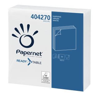 Tovagliolo - carta - 38 x 38 cm - 2 veli - bianco - Papernet - conf. 50 pezzi - immagine 1