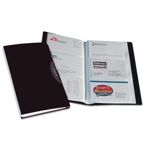 Portabiglietti da visita Office Suites - 120 tasche - con custodia - 11,4x19,2 cm - nero - Fellowes - immagine 1