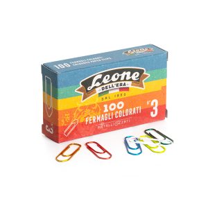 Fermagli metallizzati - n. 3 - 2,8 cm - colori assortiti - Leone - conf. 100 pezzi - immagine 1