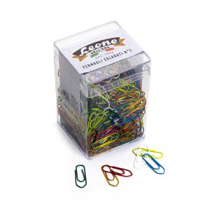 Fermagli metallizzati - n. 2 - 2,6 cm - colori assortiti - Leone - conf. 500 pezzi - immagine 1