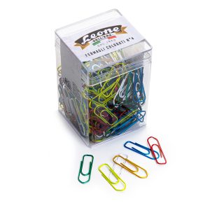 Fermagli metallizzati - n. 4 - 3,2 cm - colori assortiti - Leone - conf. 250 pezzi - immagine 1