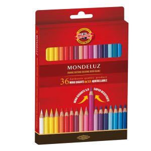 Matite colorate Mondeluz - acquerellabili - diametro mina 3,8 mm - colori assortiti - Koh-I-Noor - astuccio 36 pezzi - immagine 1