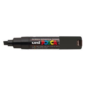 Marcatore a base d'acqua Uni Posca PC8K - punta large a scalpello 8,0mm - nero  - Uni Mitsubishi - immagine 1