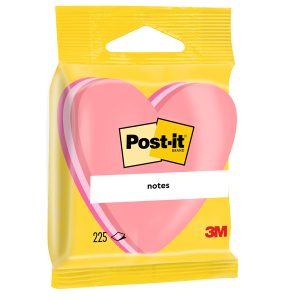 Blocco foglietti cuore - 2007-H - 70 x 70 mm - rosa neon/rosa ultra/rosa pastello - 225 fogli - Post it® - immagine 1