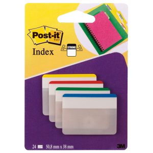 Segnapagina Post-it Index Strong - 686F-1 - per archivio - 50,8 x 38 mm - colori classici - Post-it - conf. 24 pezzi - immagine 1