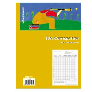 Registro prima nota Iva corrispettivi - 13/13 fogli autoricalcanti - 29,7 x 23cm - Edipro - immagine 1